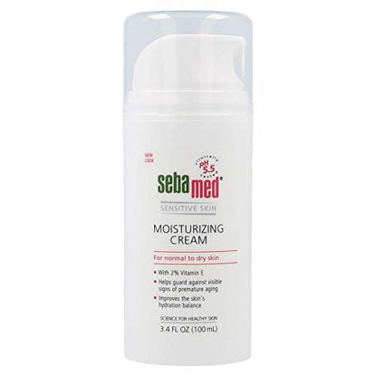Picture of Sebamed Moisturizing Face Cream with Pump Includes Vitamin E for Sensitive Skin 3.4 Fluid Ounces (100 Milliliters) Long Lasting Hydration with Vitamin E Dermatologist Recommended