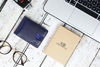 Picture of SERMAN BRANDS RFID Blocking Slim Bifold Genuine Leather Thin Minimalist Front Pocket Wallets for Men (Luxe Blue 2.0)