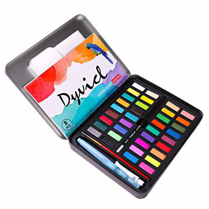 Picture of Dyvicl Watercolor Paint Set - 36 Vivid Colors (in Pocket Tin Box) with Watercolor Paper, Refillable Brush, Drawing Pencil, Paint Brush, Watercolor Kit for Adults Students Kids Beginners Artists