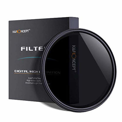 Picture of K&F Concept 55mm Slim HD Multi-Coated Variable Polarizing Fader ND Neutral Density Adjustable ND2 to ND400 Lens Filter for Digital Cameras + Cleaning Cloth