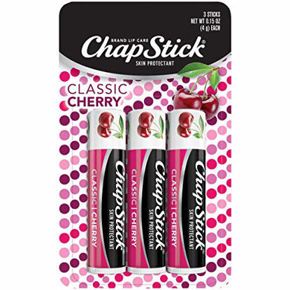 Picture of ChapStick Classic Cherry Lip Balm Tube, Flavored Lip Balm for Lip Care on Chafed, Chapped or Cracked Lips - 0.15 Oz (Pack of 3)
