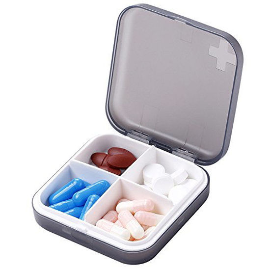 Amazon.com: 2PS Weekly Pill Organizer Small Folding Box 7 Day BPA-Free  Daily Pill Container Foldable Travel Pill Case with Lock Pill Holder，  Medicine Organizer for Purse Pocket to Store Vitamin Etc (Black) :