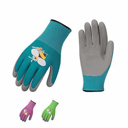 Picture of Vgo 3-Pairs Age 3-5 Kids Latex Gardening Gloves Work Gloves (XXXS, KID-RB6013)