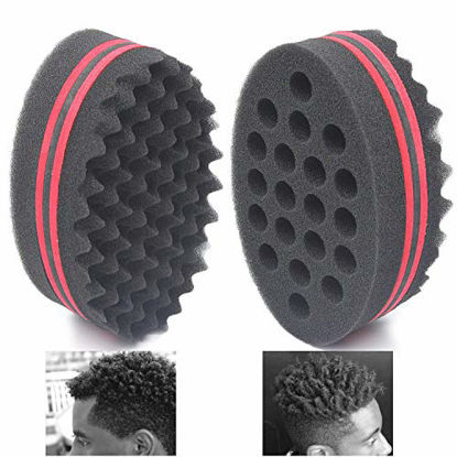 Picture of AIR TREE Big Holes Magic Barber Sponge Brush Twist Hair For Wave,Dreadlock,Coils,Afro Curl As Hair Care Tool 7 & 16 Mm Hole Diameter Suitable For Curly Hair (1 PCS)