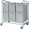 Picture of Simple Houseware Heavy-Duty 3-Bag Laundry Sorter Cart, Silver