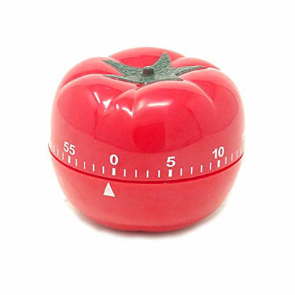 Picture of yueton Kitchen Craft Mechanical Wind Up 60 Minutes Timer 360 Degree Rotating Tomato Shape Kitchen Cooking Timer