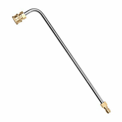 Picture of Sooprinse Washer Gutter Cleaner Attachment,Pressure Washer Gutter Rod for Lance/Wand 1/4 Inch Quick Connect,90 Degrees Curved Rod (14 inch)
