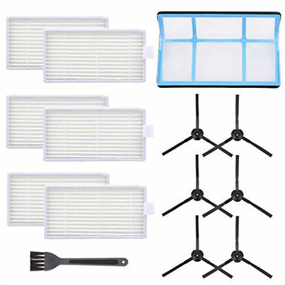 Picture of Mochenli Vacuum Filter Kit Replacement for Robotic Vacuum ILIFE V3 V3S V5 V5s, Pro Robot Vacuum Cleaner 6 Filters and 6 Side Brushes and 1 Primary Filter (Pack of 13)