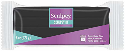 Picture of Polyform Sculpey III Polymer Clay, 8-Ounce, Black