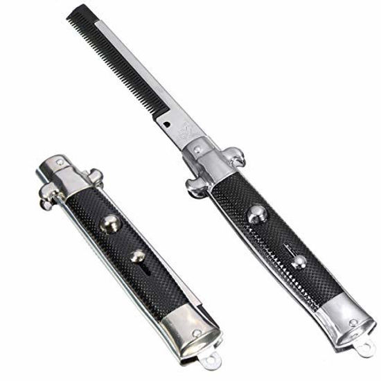 Picture of Rhode Island Novelty 9" Stainless Steel Switch-Blade Folding Pocket Comb (1-Unit)