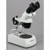 Picture of AmScope SE306R-PZ Forward Binocular Stereo Microscope, WF10x and WF20x Eyepieces, 10X-80X Magnification, 2X and 4X Objectives, Upper and Lower Halogen Light Source, Pillar Stand, 120V