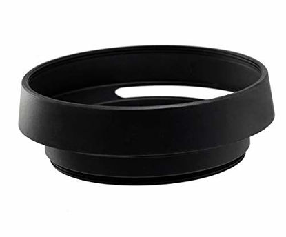 Picture of Fotasy 52mm Metal Curved Lens Hood, 52mm Vented Hood, 52mm Lens Hood for Fuji Leica Leitz Panasonic Olympus Panasonic Sony Lens, 52mm Screw-in Lens Hood