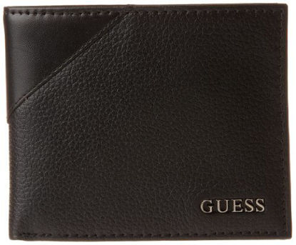 Picture of Guess Men's Leather Passcase Wallet, Black, One Size