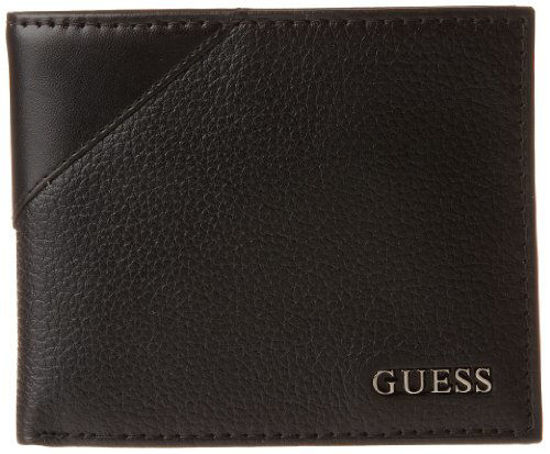 Picture of Guess Men's Leather Passcase Wallet, Black, One Size