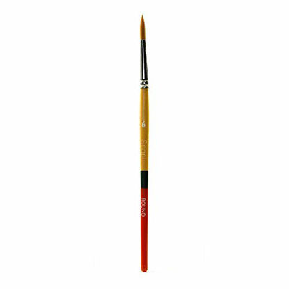 Picture of Darice Round Paintbrush - Gold Taklon - Multicolored - Size 6
