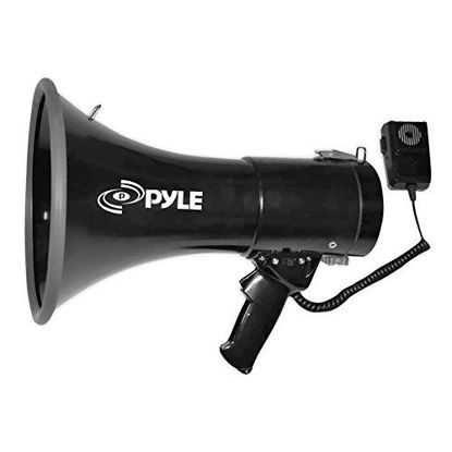 Picture of Pyle Megaphone Speaker PA Bullhorn with Builtin Siren 50 Watts & Adjustable Volume Control Ideal for Football, Baseball, Hockey, Cheerleading Fans & Coaches or for Safety Drills PMP53IN