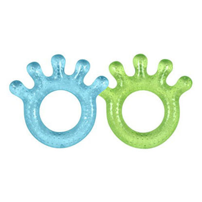 Picture of green sprouts Cooling Teether (2 Pack) | Soothes Gums & Promotes Healthy Oral Development | Safer Plastic Filled with sterilized Water, Chill for Extra Relief, Textured Surface to Massage Gums