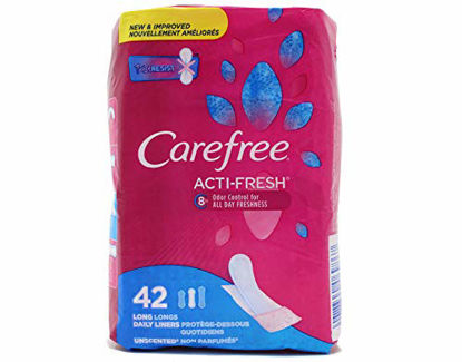 Picture of Carefree Acti-Fresh Long Unscented Daily Pantyliners 42 Count