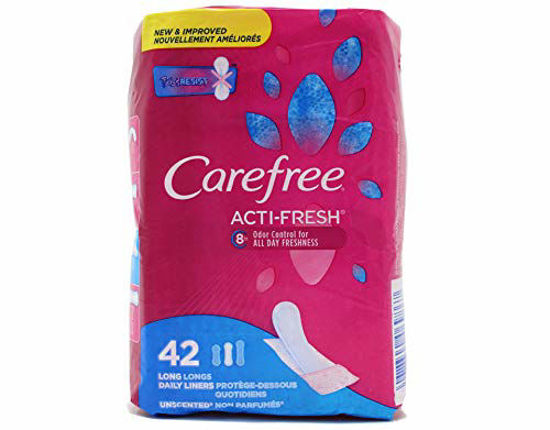 Picture of Carefree Acti-Fresh Long Unscented Daily Pantyliners 42 Count