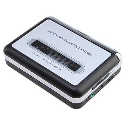 Picture of AGPtek® Tape to PC Super USB Cassette-to-MP3 Player Converter With USB Cable, Headphones and Software