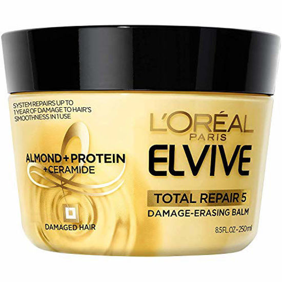 Picture of L'Oreal Paris Hair Care Elvive Total Repair 5 Damage-Erasing Balm, Almond and Protein, 8.5 Fluid Ounce