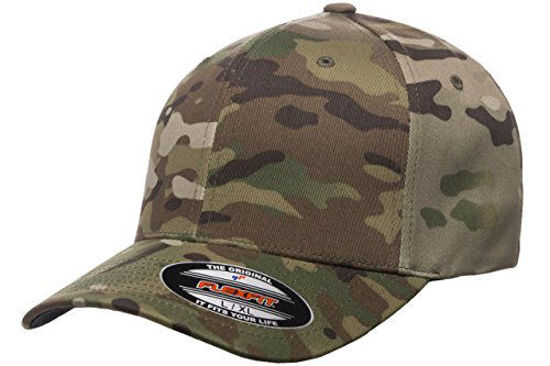 Picture of Flexfit Multicam Camo 6 Panel Baseball Cap Officially Licensed Multi-Cam Pattern (Large/X-Large, Multicam)