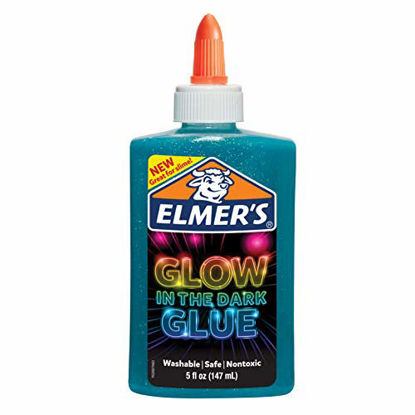 Picture of Elmer's Glow-in-the-Dark Liquid Glue, Washable, Blue, 5 Ounces, Great for Making Slime