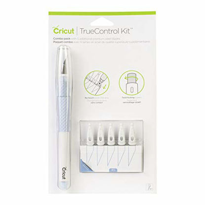 Picture of Cricut TrueControl Knife Kit - For Use As a Precision Knife, Craft knife, Carving Knife and Hobby Knife - For Art, Scrapbooking, Stencils, and DIY Projects - Comes With 5 Spare Blades - [Blue]