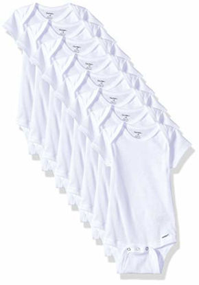 Picture of Gerber Baby 8-Pack Short Sleeve Onesies Bodysuits, Solid White, 3-6 Months