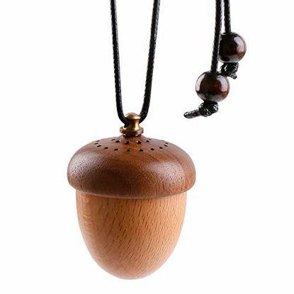 Picture of RoyAroma Wooden Acorn Essential Oil Car Diffuser Air Freshener Hang Decoration