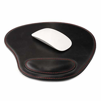 Picture of Londo Leather Oval Mouse Pad with Wrist Rest (Black)