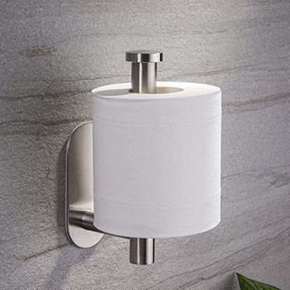 Picture of YIGII Toilet Paper Holder Self Adhesive - Adhesive Toilet Roll Holder no Drilling for Bathroom Stainless Steel Brushed