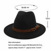 Picture of HUDANHUWEI Unisex Wide Brim Felt Fedora Hats Men Women Panama Trilby Hat with Band Black L (Head Circumference 22.8"-23.6")