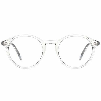 Picture of TIJN Blue Light Blocking Glasses Men Women Vintage Thick Round Rim Frame Eyeglasses