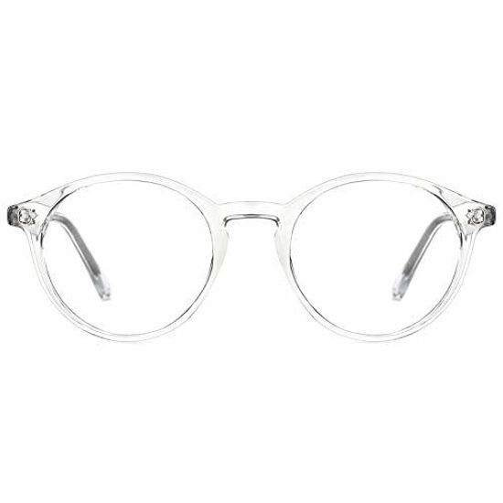 Picture of TIJN Blue Light Blocking Glasses Men Women Vintage Thick Round Rim Frame Eyeglasses