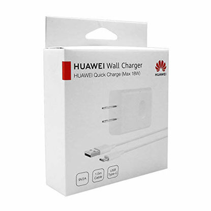 Picture of Huawei 9V2A Quick Charger Adapter with USB-C Data Cable (White) US Version