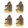 Picture of 4 Pack Sewing Thimble Finger Protector, Adjustable Finger Metal Shield Protector Pin Needles Sewing Quilting Craft Accessories DIY Sewing Tools Needlework(2 Sizes)