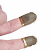 Picture of 4 Pack Sewing Thimble Finger Protector, Adjustable Finger Metal Shield Protector Pin Needles Sewing Quilting Craft Accessories DIY Sewing Tools Needlework(2 Sizes)