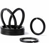 Picture of Flat Key Rings 10 Pieces 1 inches Flat Key Rings Metal Keychain Rings Split Keyrings Flat O Ring for Home Car Office Keys Attachment(Black)