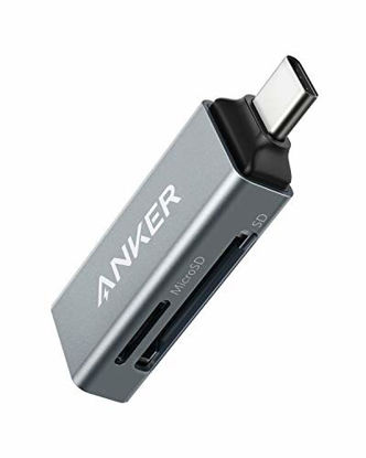 Picture of Anker SD Card Reader, 2-in-1 USB C Memory Card Reader for SDXC, SDHC, SD, MMC, RS-MMC, Micro SDXC, Micro SD, Micro SDHC Card, and UHS-I Cards