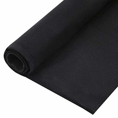 Picture of Pllieay 14 Count Big Size Black Classic Reserve Aida Cloth Cross Stitch Cloth Fabric, 1 Pack, 59 by 39 Inch