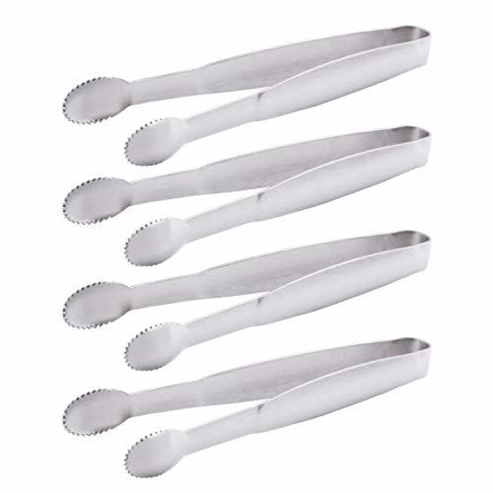 Picture of HINMAY Mini Serving Tongs 5-Inch Stainless Steel Small Appetizer Tongs, Set of 4