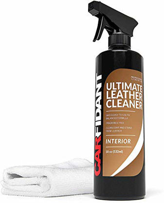 Picture of Carfidant Ultimate Leather Cleaner - Full Leather & Vinyl Cleaning Kit with Microfiber Towel for Leather & Vinyl Seats, Automotive Interiors, Car Dashboards, Sofas & Purses! - 18oz Kit