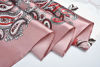 Picture of 35" 90cm Women Silk Like Square Hair Scarves Sleeping Wraps Headscarfs Baby Pink Anti-Flash White Paisley Flower