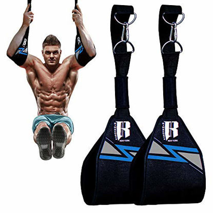 Picture of Ab Straps for Pull up Bar Ideal Hanging ab Straps Pull up Bar Straps and Hanging Arm Straps for Abs Elbow Hanging Straps and Gym Straps for Hanging Leg Raises (Bue)