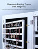 Picture of Nicetree 6 LEDs Jewelry Armoire Organizer, Wall/Door Mounted Jewelry Cabinet with Full Length Mirror, Larger Capacity, Dressing Mirror, White