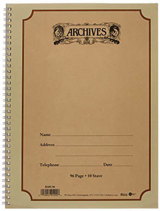 Picture of Archives Spiral Bound Manuscript Paper Book, 10 Stave, 96 Pages