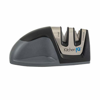Picture of KitchenIQ 50009 Edge Grip 2-Stage Knife Sharpener, Black