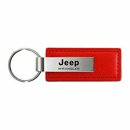 Picture of Jeep Wrangler Red Leather Car Key Chain, Official Licensed