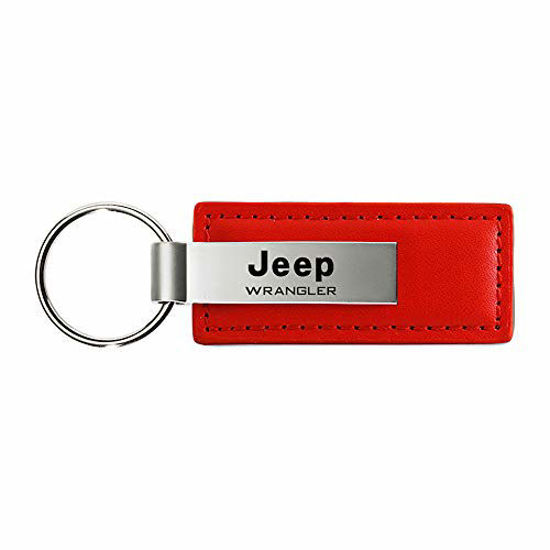 Picture of Jeep Wrangler Red Leather Car Key Chain, Official Licensed